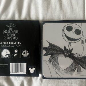 Disney Black and White Jack Skellington Coasters new set of four